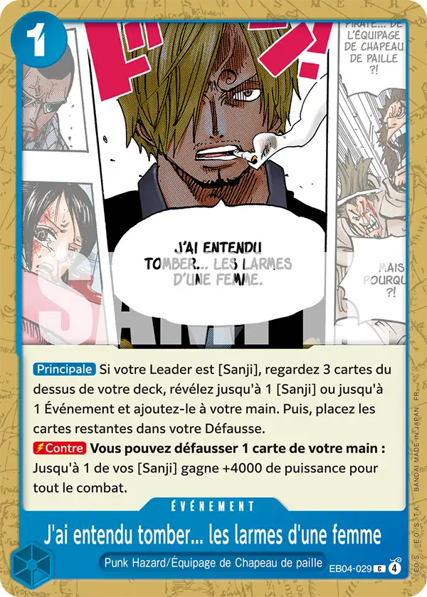 J'ai entendu tomber... les larmes d'une femme