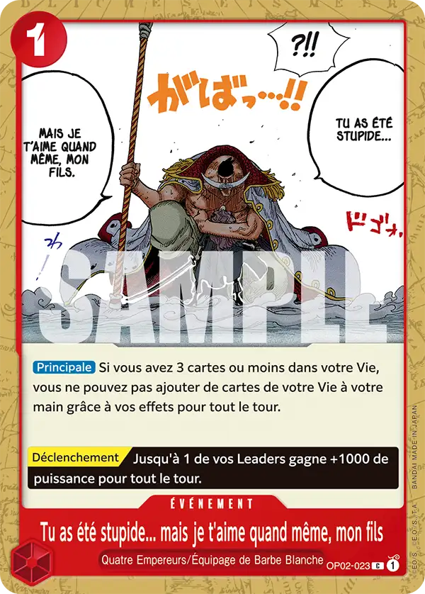 Tu as été stupide... mais je t'aime quand même, mon fils