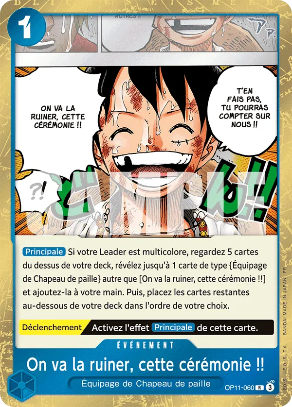 On va la ruiner, cette cérémonie !!