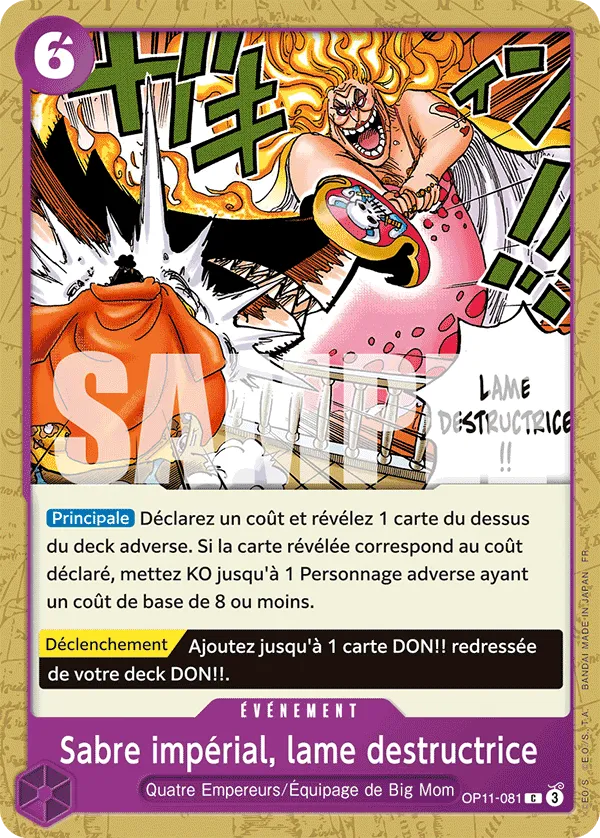 Sabre impérial, lame destructrice