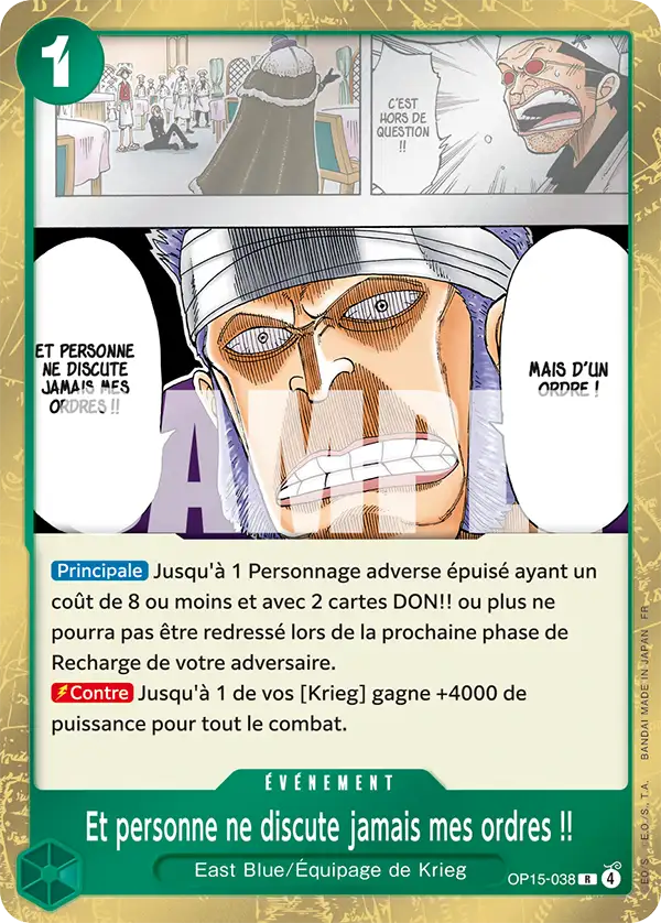 Et personne ne discute jamais mes ordres !!