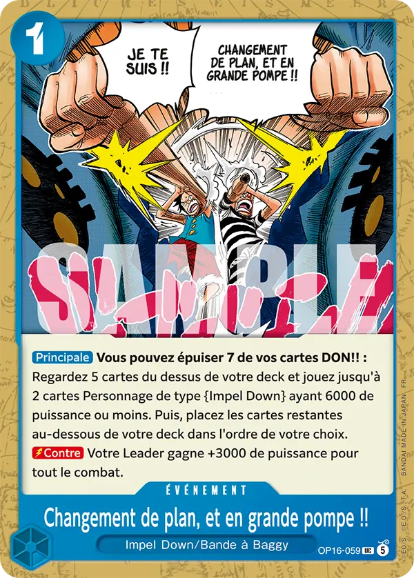 Changement de plan, et en grande pompe !!