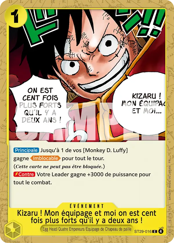Kizaru ! Mon équipage et moi on est cent fois plus forts qu'il y a deux ans !